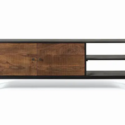 TV stands - Rosewood and brown mango wood and metal TV cabinet - GINER Y COLOMER
