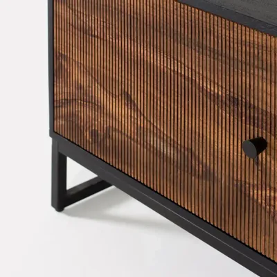 Meubles TV - Meuble TV bois palissandre et manguier marron et métal - GINER Y COLOMER