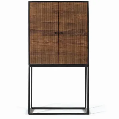 Wardrobe - Mango wood and metal wardrobe - GINER Y COLOMER
