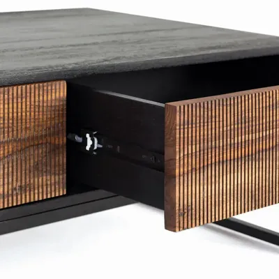 Coffee tables - Rosewood and mango wood coffee table with metal - GINER Y COLOMER