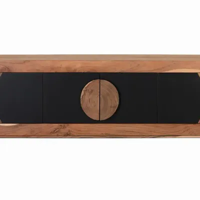 TV stands - Acacia wood TV cabinet with 4 doors - GINER Y COLOMER