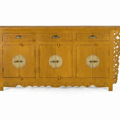 Buffets - Buffet avec 6 portes et 3 tiroirs en bois de manguier - GINER Y COLOMER