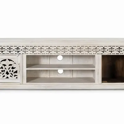 TV stands - TV cabinet in aged white mango wood - GINER Y COLOMER