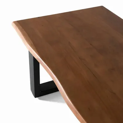 Tables basses - Table basse plateau en bois d'acacia massif et pieds en métal - GINER Y COLOMER