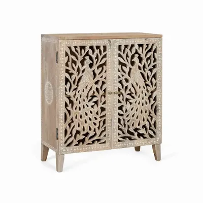 Commodes - Meuble d'appoint en bois de manguier sculpté à la main - GINER Y COLOMER