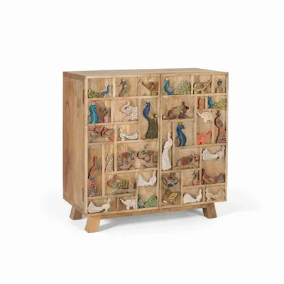 Commodes - Commode en bois de manguier naturel avec détails originaux - GINER Y COLOMER