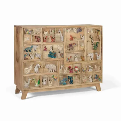 Commodes - Commode en bois de manguier naturel avec détails originaux - GINER Y COLOMER