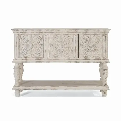 Console table - Console in aged white mango wood - GINER Y COLOMER