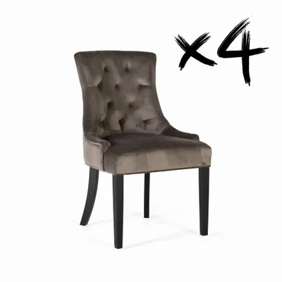 Chaises - Ensemble de 4 chaises recouvertes de polyester finition velours - GINER Y COLOMER