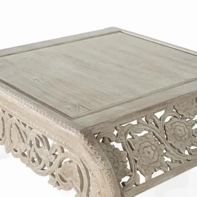 Coffee tables - Coffee table in pickled white mango wood - GINER Y COLOMER