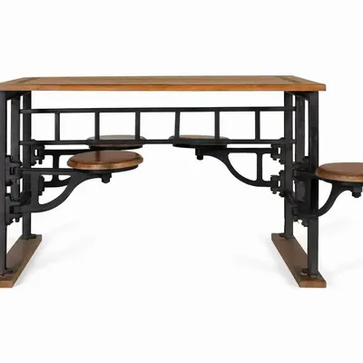 Tables Salle à Manger - Table à manger en manguier et pieds en fer 130cm - GINER Y COLOMER