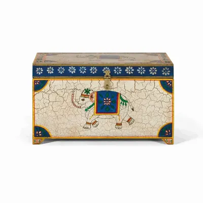 Boîtes de rangement - Coffre en bois manguier peint à la main multicolore - GINER Y COLOMER