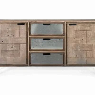 Buffets - Buffet fait à la main en bois d'acacia et métal 160cm - GINER Y COLOMER