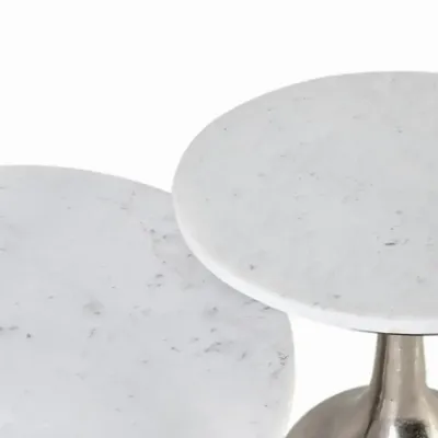 Coffee tables - Set of two coffee tables with circular marble top - GINER Y COLOMER