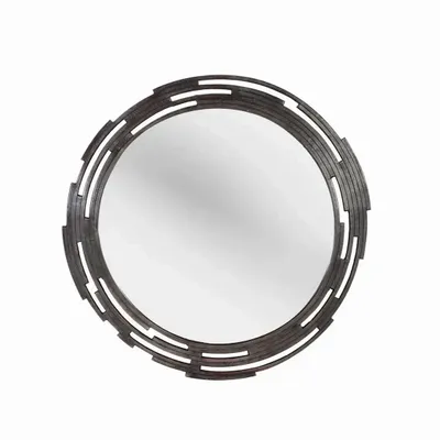 Mirrors - Round mirror with flat metal frame - GINER Y COLOMER