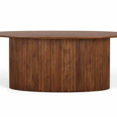 Dining Tables - Oval acacia wood dining table 200 cm - GINER Y COLOMER