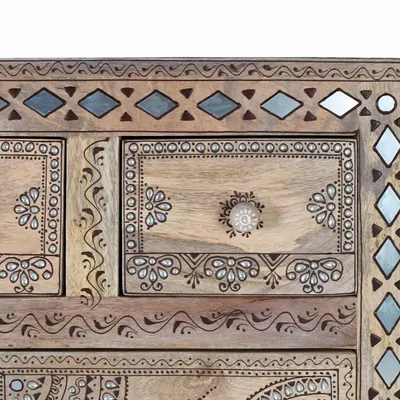 Sideboards - Mango wood and MDF sideboard with hand-painted details - GINER Y COLOMER