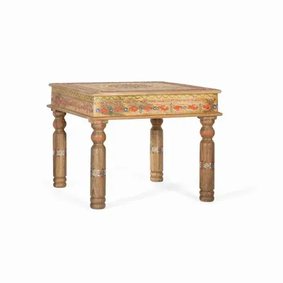 Coffee tables - Mango wood coffee table with hand-painted details - GINER Y COLOMER