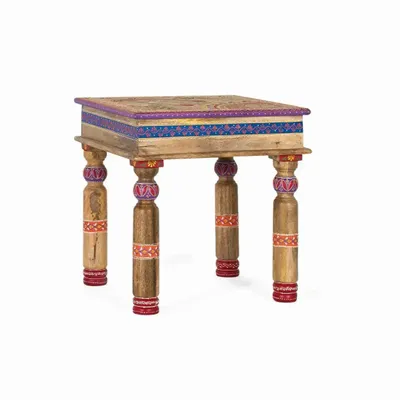 Tables basses - Table basse en manguier avec détails peints à la main - GINER Y COLOMER