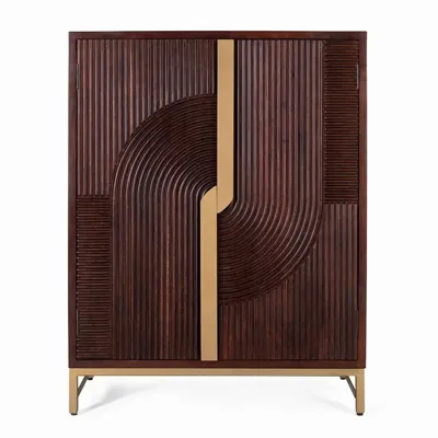 Buffets - Meuble bar en bois manguier et métal - GINER Y COLOMER