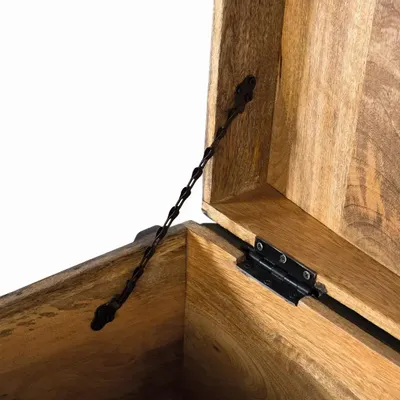 Boîtes de rangement  - Coffre en bois de manguier noir avec détails peints à la main - GINER Y COLOMER