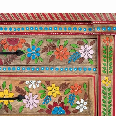 Commodes - Commode à trois tiroirs en bois de manguier peint à la main - GINER Y COLOMER