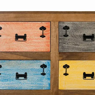 Sideboards - 9-drawer sideboard in multicolor solid wood - GINER Y COLOMER