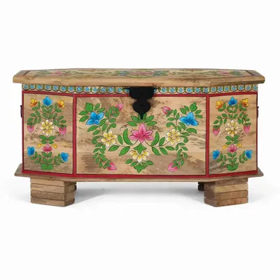 Storage boxes - Hand painted mango wood chest - GINER Y COLOMER