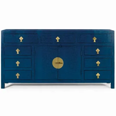 Sideboards - Sideboard with multiple doors and blue drawers - GINER Y COLOMER