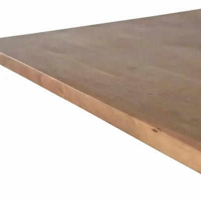 Dining Tables - Dining table in natural acacia wood and black metal legs - GINER Y COLOMER