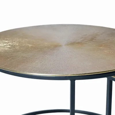 Tables basses - Table basse plateau bronze et pieds métal bronze - GINER Y COLOMER