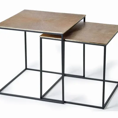 Coffee tables - Set of 2 metal coffee tables - GINER Y COLOMER