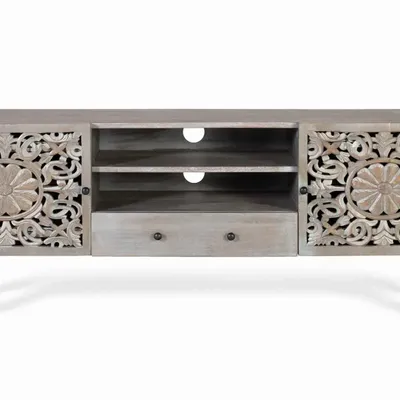 TV stands - Solid mango wood TV cabinet 150 cm - GINER Y COLOMER