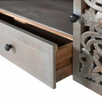 TV stands - Solid mango wood TV cabinet 150 cm - GINER Y COLOMER