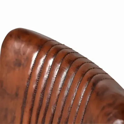 Chairs - Chair covered in natural brown leather and metal legs - GINER Y COLOMER