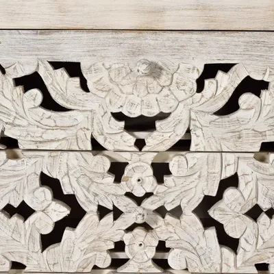 Sideboards - Mango wood sideboard and aged white metal legs - GINER Y COLOMER