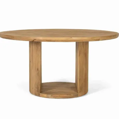Tables Salle à Manger - Table en bois de manguier avec plateau rond de 150 cm de diamètre - GINER Y COLOMER