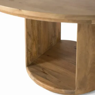 Dining Tables - Mango wood table with round top 150 cm in diameter - GINER Y COLOMER
