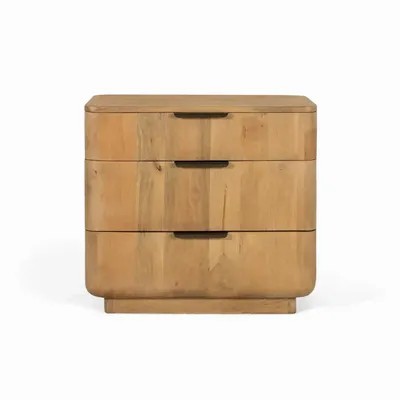 Night tables - Mango wood bedside table with rounded corners - GINER Y COLOMER