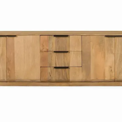 Sideboards - Natural colored mango wood sideboard with rounded corners - GINER Y COLOMER