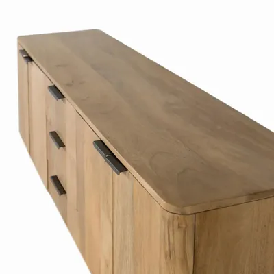 Sideboards - Natural colored mango wood sideboard with rounded corners - GINER Y COLOMER