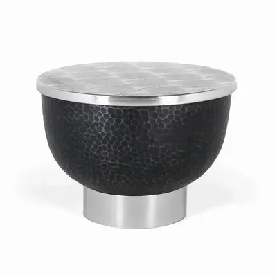 Coffee tables - Round coffee table in dark gray aluminum - GINER Y COLOMER
