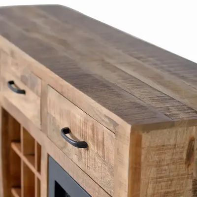 Buffets - Buffet industriel en manguier et pieds en métal couleur naturelle - GINER Y COLOMER