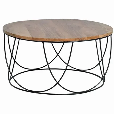 Coffee tables - Coffee table in mango wood and metal details - GINER Y COLOMER