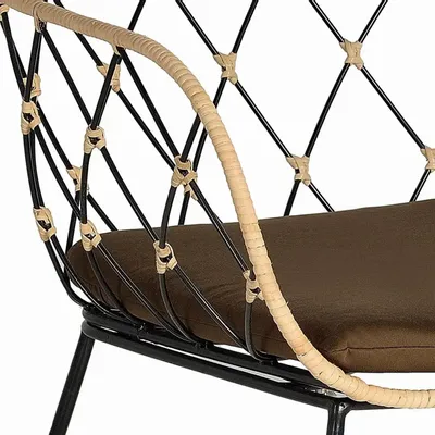 Fauteuils - Lot de 4 fauteuils en rotin et pieds en métal - GINER Y COLOMER