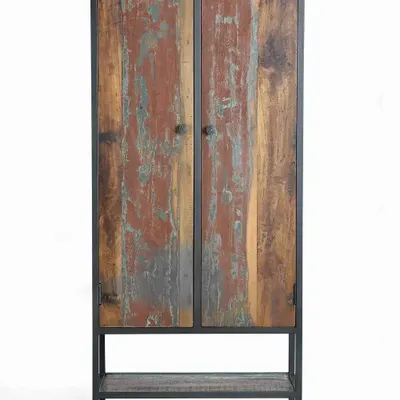 Buffets - Vitrine en bois recyclé et pieds en métal multicolore - GINER Y COLOMER