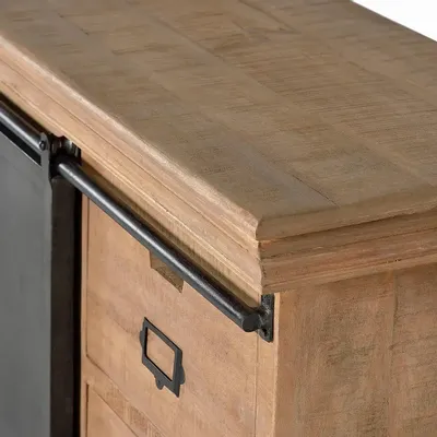 Chests of drawers - Mango wood and metal chest of drawers - GINER Y COLOMER