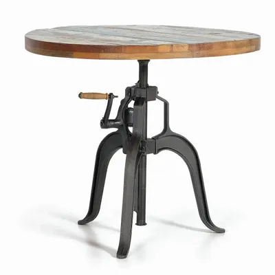 Tables Salle à Manger - Table à manger en bois d'acacia naturel et pieds en métal noir - GINER Y COLOMER