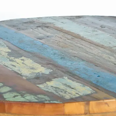 Dining Tables - Dining table in natural acacia wood and black metal legs - GINER Y COLOMER