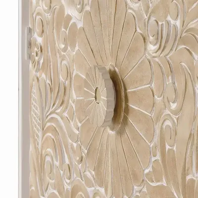 Buffets - Buffet en bois de manguier blanc et détails dorés - GINER Y COLOMER